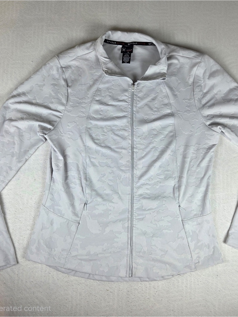 Spyder White Camouflage-Texture Zip Jacket